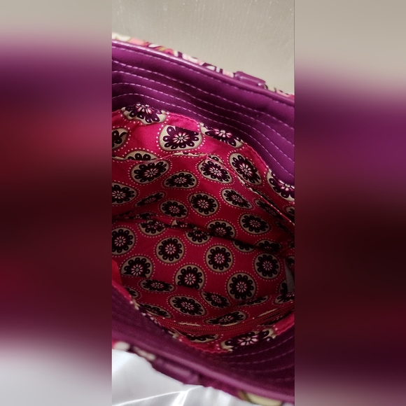 Vera Bradley Vintage Pinks And Purples Bag Tote With Single Strap - Picture 3 of 9